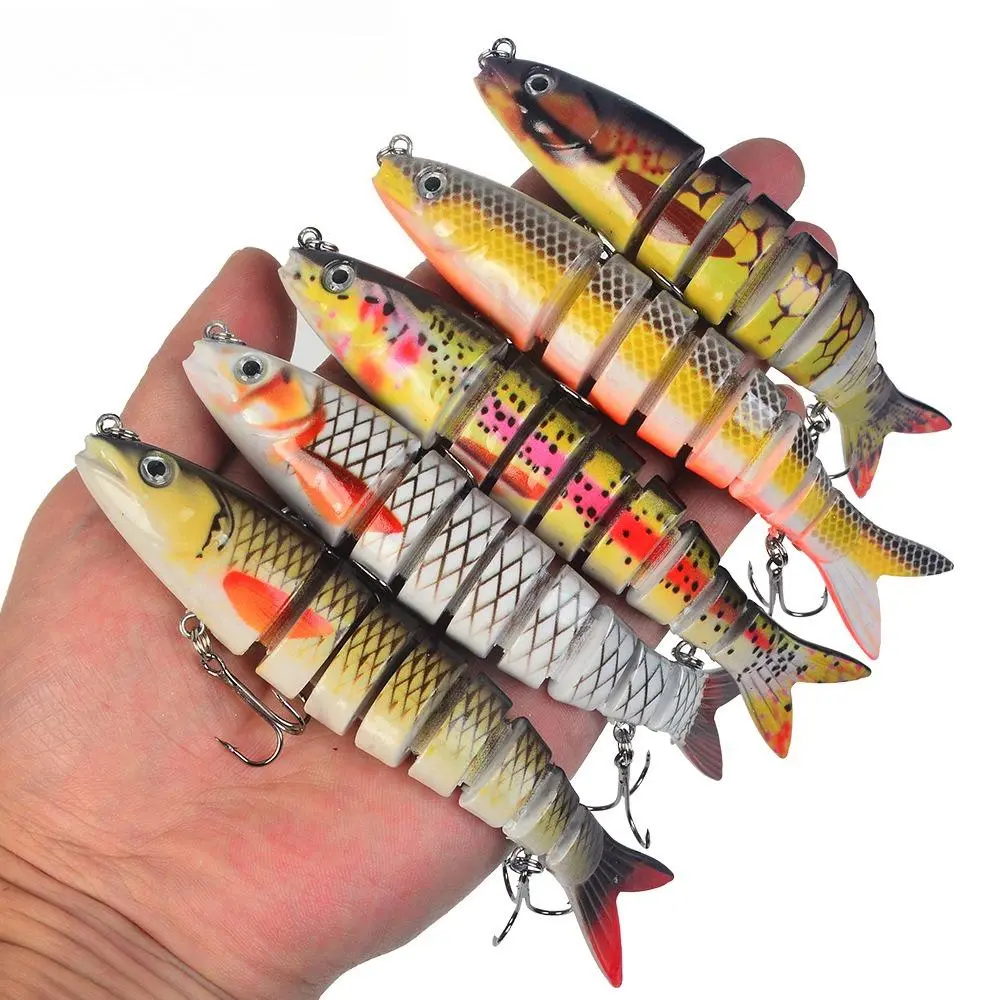 Multi-Jointed Hard Plastic Swimbait Lures, 8-Segment Realistic Scale Baits with Lifelike Swim, Balanced Sinking Artificial Lures for Freshwater Fishing - Ideal for Bass, Angling Enthusiasts