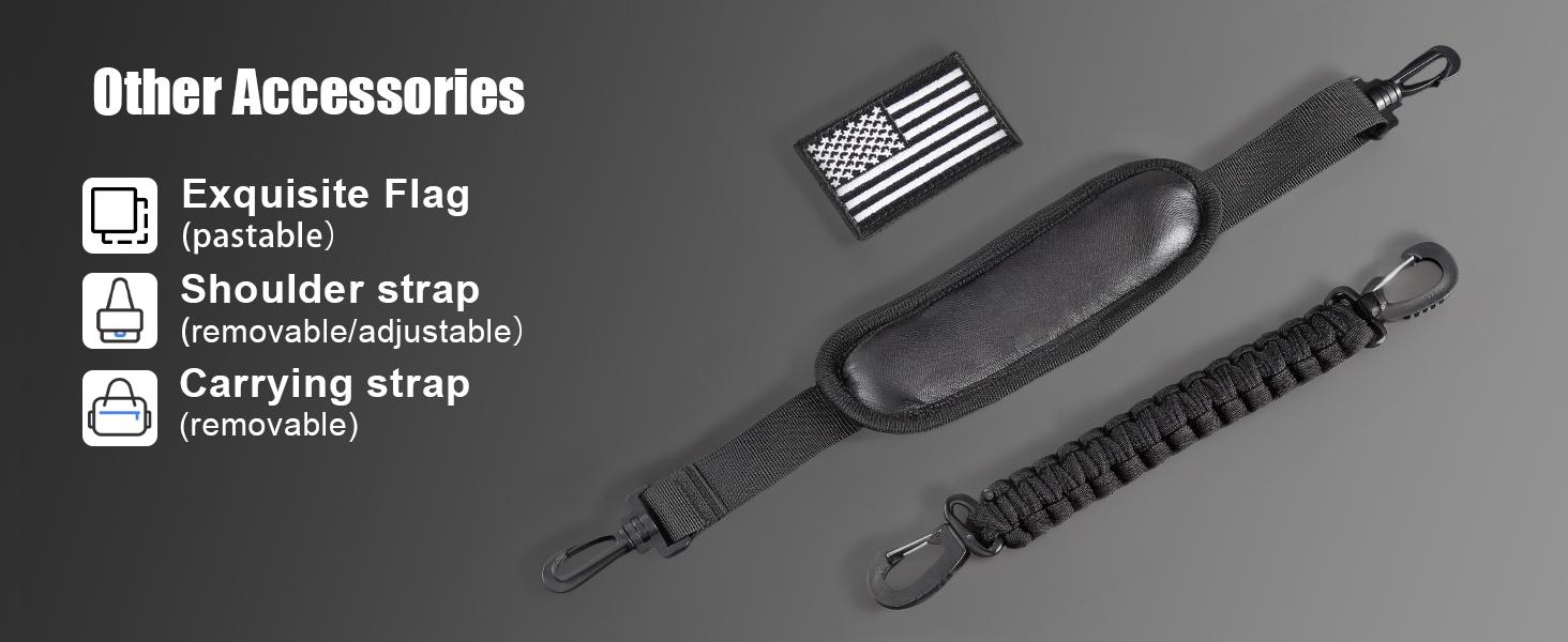 Tactical Half Gallon Water Bottle with Straw, 64 Oz Insulated Water Jug with Molle Water Bottle Holder, Stainless Steel Sport Bottle with 3 Lids for Gym Workout Hiking (Black)