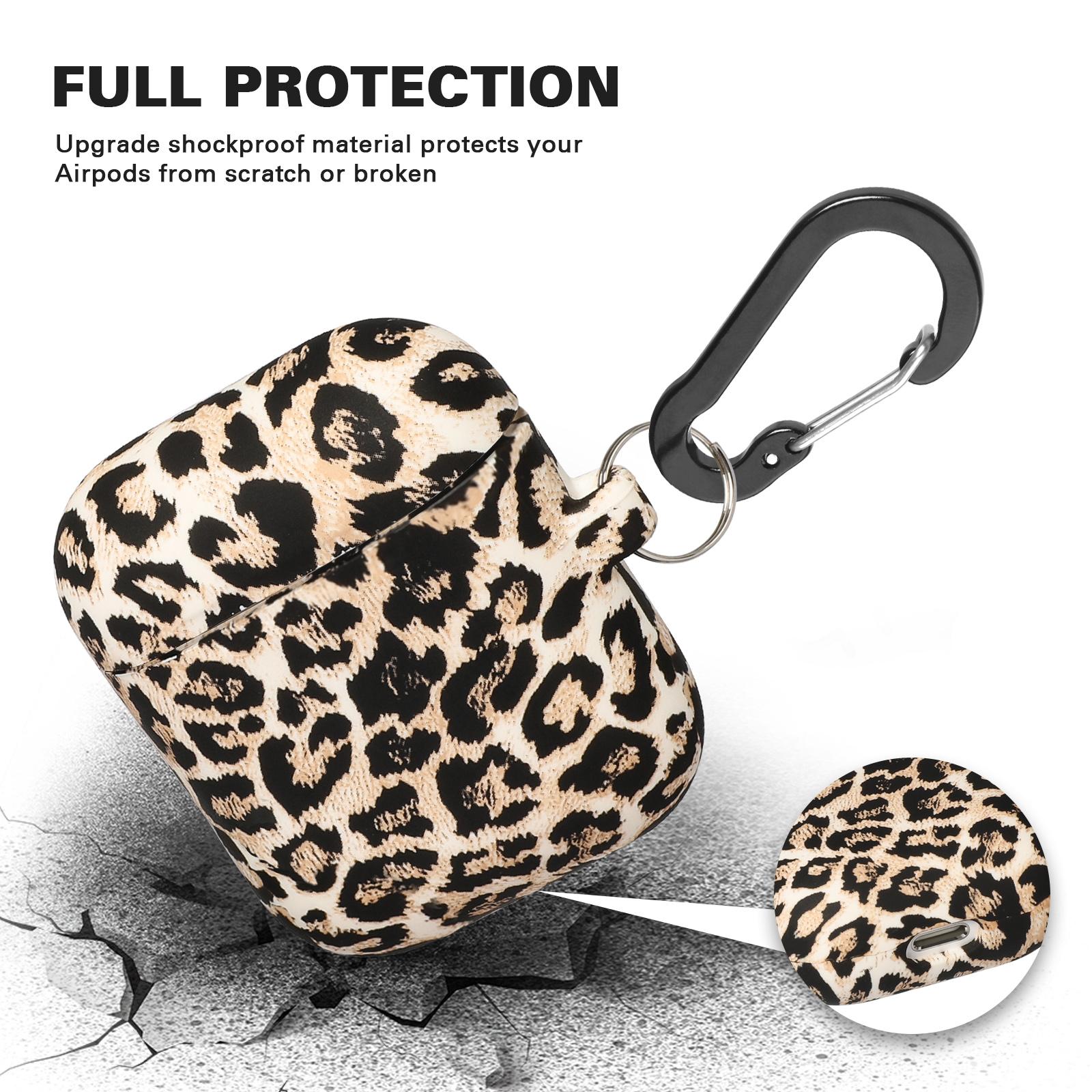 Animal Print AirPods Case with Keychain – Silicone Protective Cover for AirPods 1/2/3/4