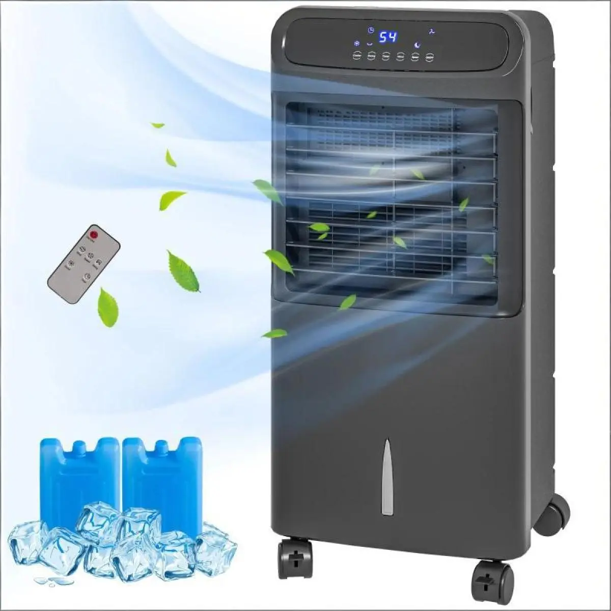 Aobtkel Portable Swamp Cooler, 3 in 1 Evaporative Air Cooler with Ice Cooling Fan, 3.2 Gallon Water Tank, 3 Speeds, 60° Oscillation, 12H Timer, Remote Control, Portable Air Cooler for Room, Bedroom, Living Room, Office, Home