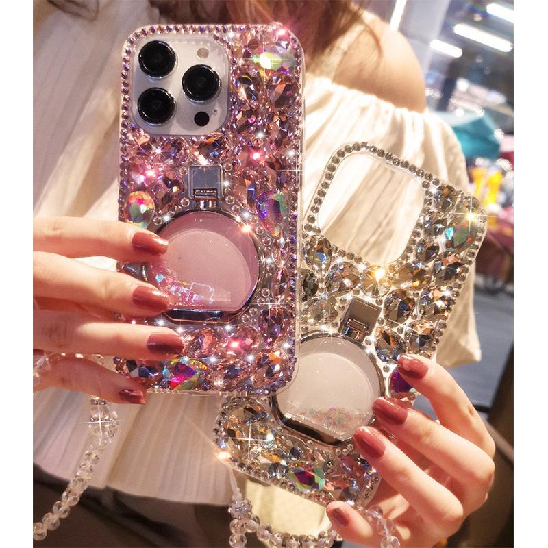 iPhone17ProMax/AIR/Pro cases,Luxury full diamond iphone case, mobile phone bracelet ladies, girls rhinestone perfume bottle buckle, For iphone 16/15/14/13/12/11 Pro Max Plus