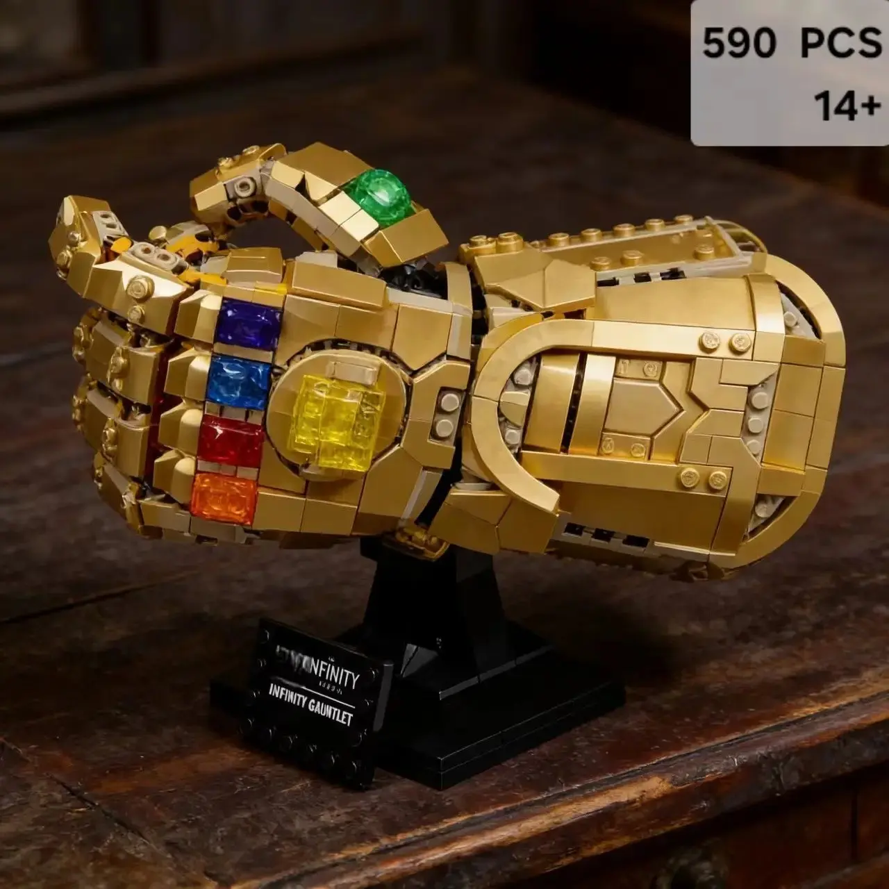 Moc 590pcs Infinity Stone Glove Building Model Kit, Decorative Finger Puppet Set, Birthday Gift, Holiday Party Present