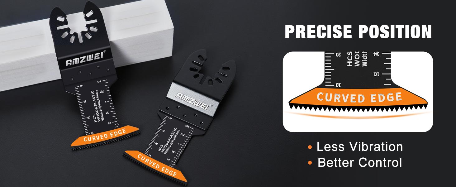 AGS 100PCS Oscillating Tool Blades, Titanium & HCS Oscillating Saw Blades for Metal/Wood/Plastic Cutting, Curved Edge Multi Tool Blades Compatible with Dewalt, Milwaukee, Dremel, Ryobi, Rockwell