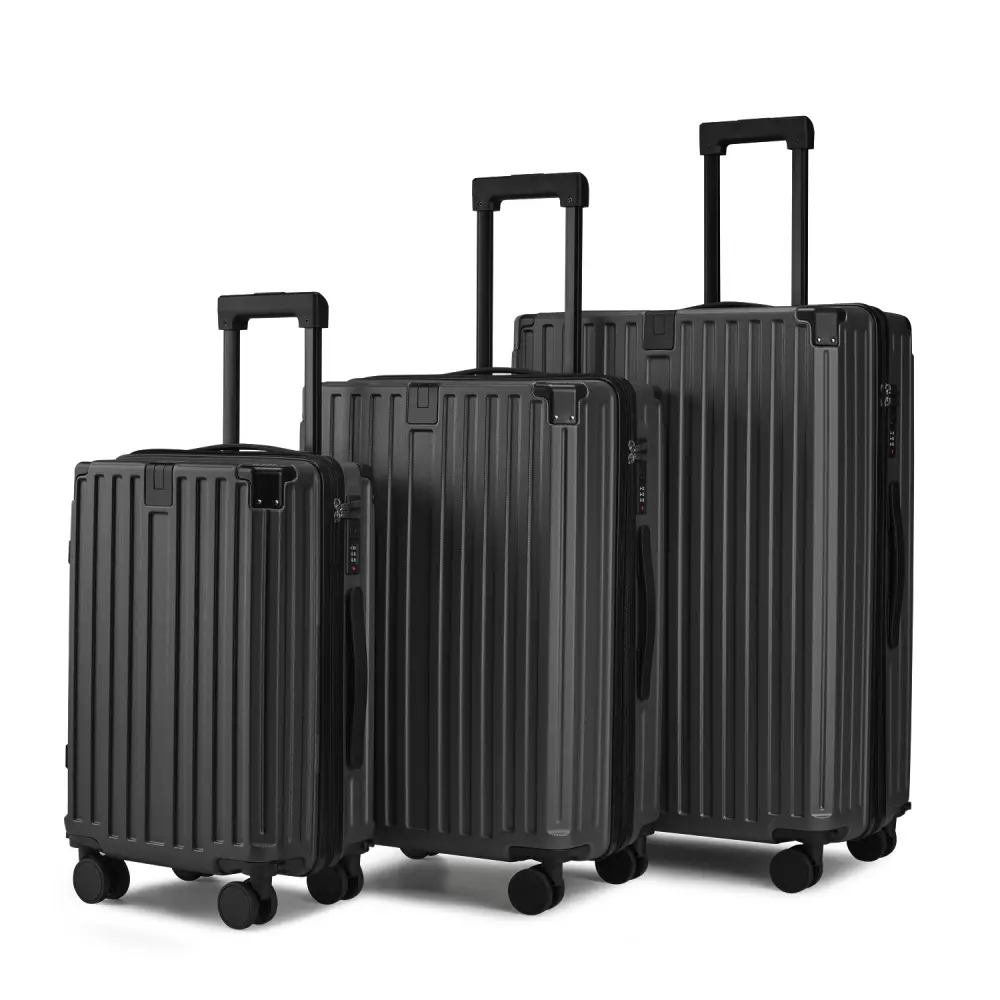 3 Piece Large Capacity Luggage Set with Removable Wheels, Expandable Travel Suitcase Set with Spinner Wheels, Hardside Carry On Luggage with TSA Lock, Lightweight Rolling Suitcase for Men Women, Travel Bag Set for Business Trips, Vacations & Family Travel