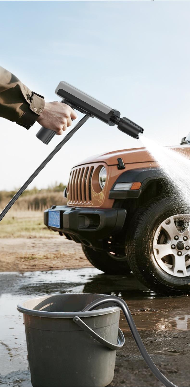 Cordless High Pressure Car Wash Gun, Foldable Portable High Power Washer, Rechargeable Lithium Battery Automatic Cleaning Gun