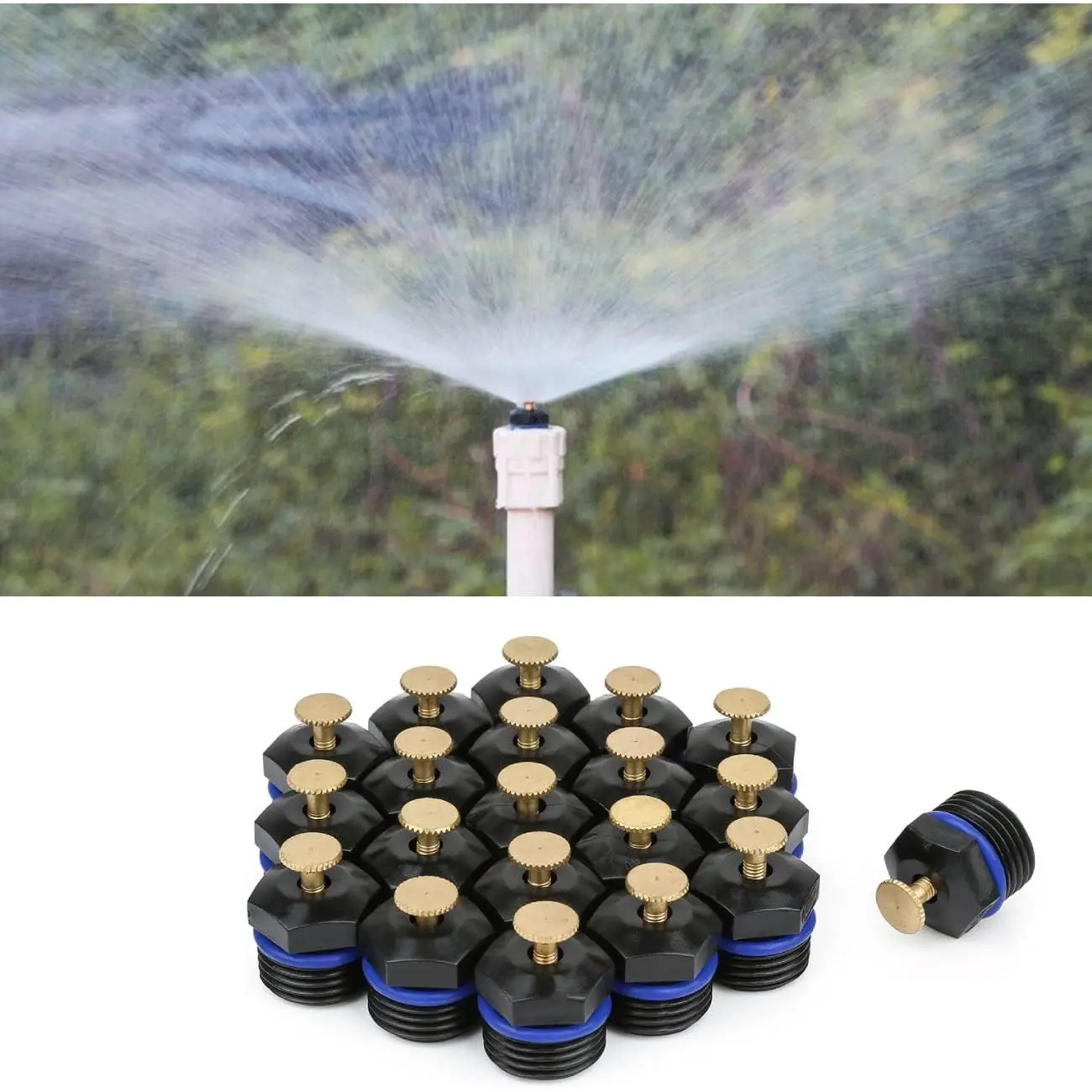 20pcs Atomizing Sprinkler Nozzle, 1/2 inch Garden Misting Emitters | Adjustable 360 Degree, Agricultural Lawn Watering, Universal Nozzle, Irrigation Micro Spray Heads