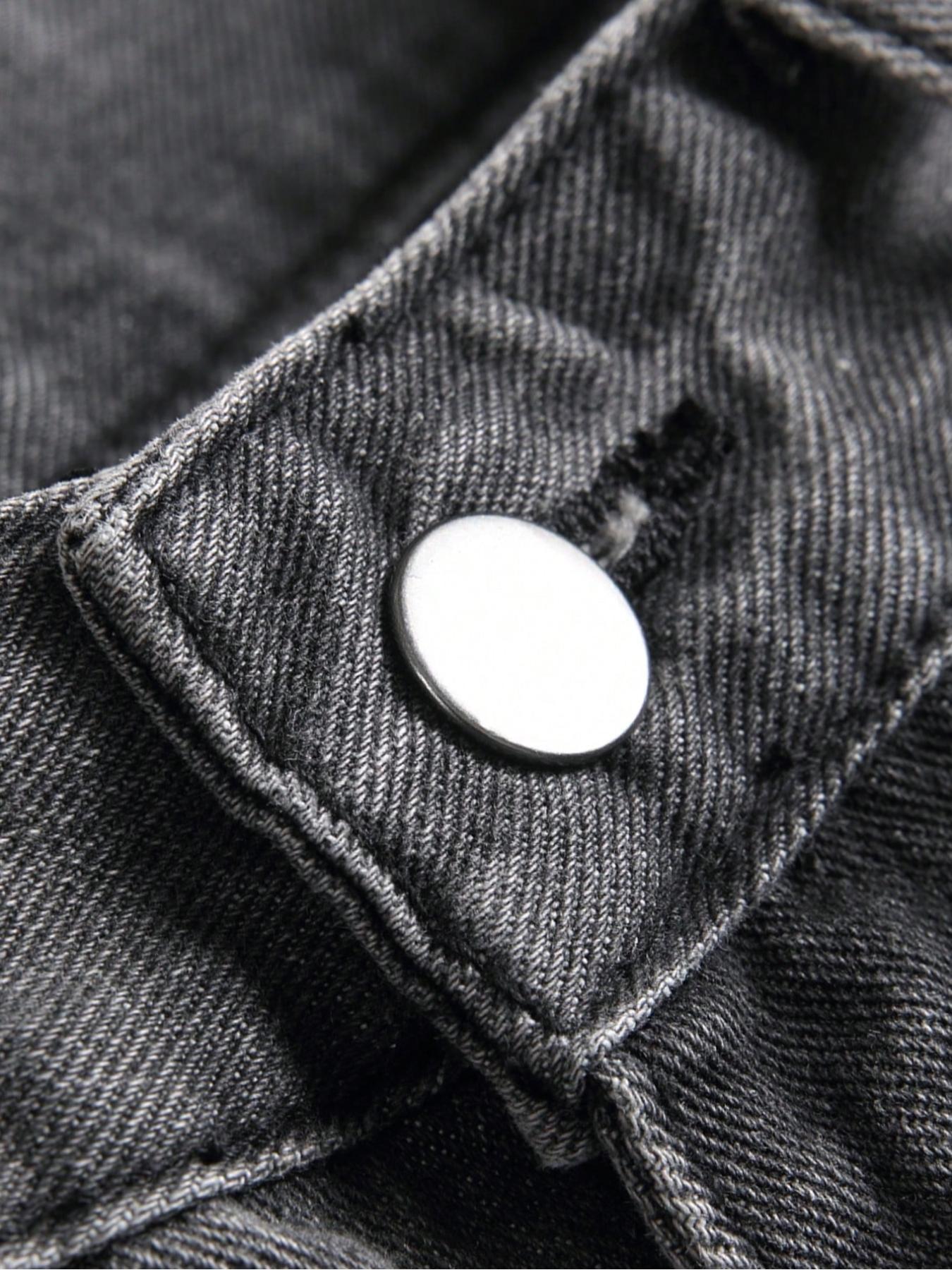 Men's Wide Leg Denim Shorts(Without Metal Chain), Denim Bermuda Shorts, Loose Street Fashion Casual Comfy Pocket Denim Shorts for Daily Wear, Woven Bottoms for All Seasons