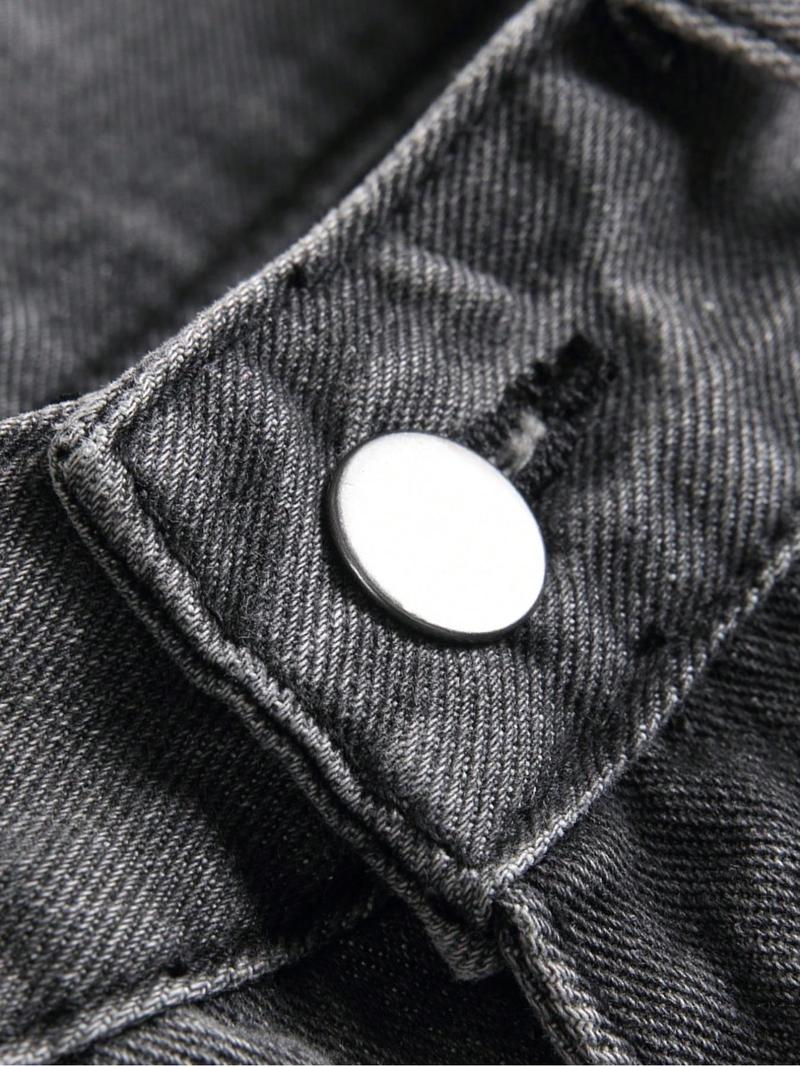 Men's Wide Leg Denim Shorts(Without Metal Chain), Denim Bermuda Shorts, Loose Street Fashion Casual Comfy Pocket Denim Shorts for Daily Wear, Woven Bottoms for All Seasons