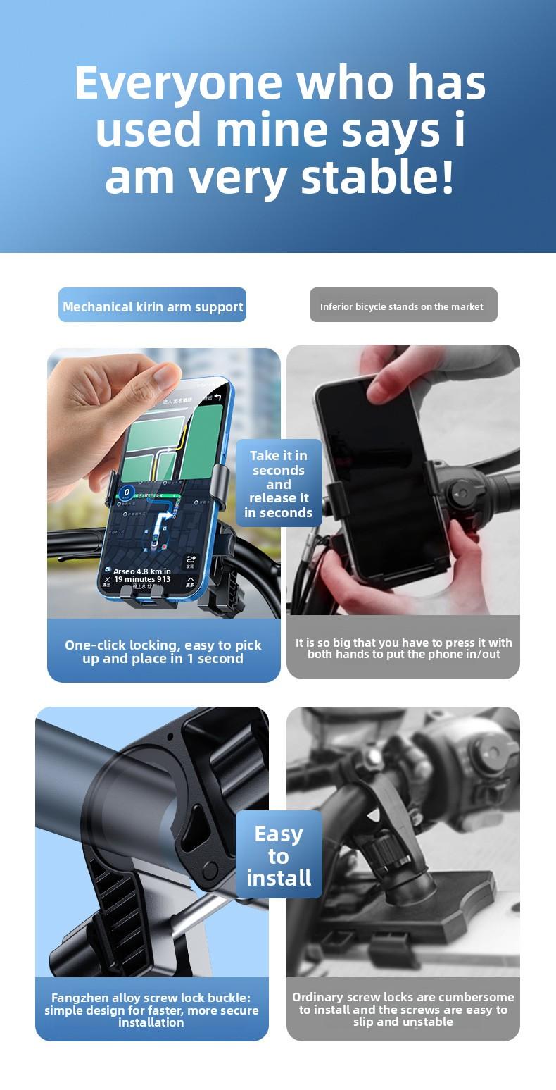 Motorcycle, electric vehicle, mobile phone navigation support, universal for bicycles and electric scooters magnetic mount