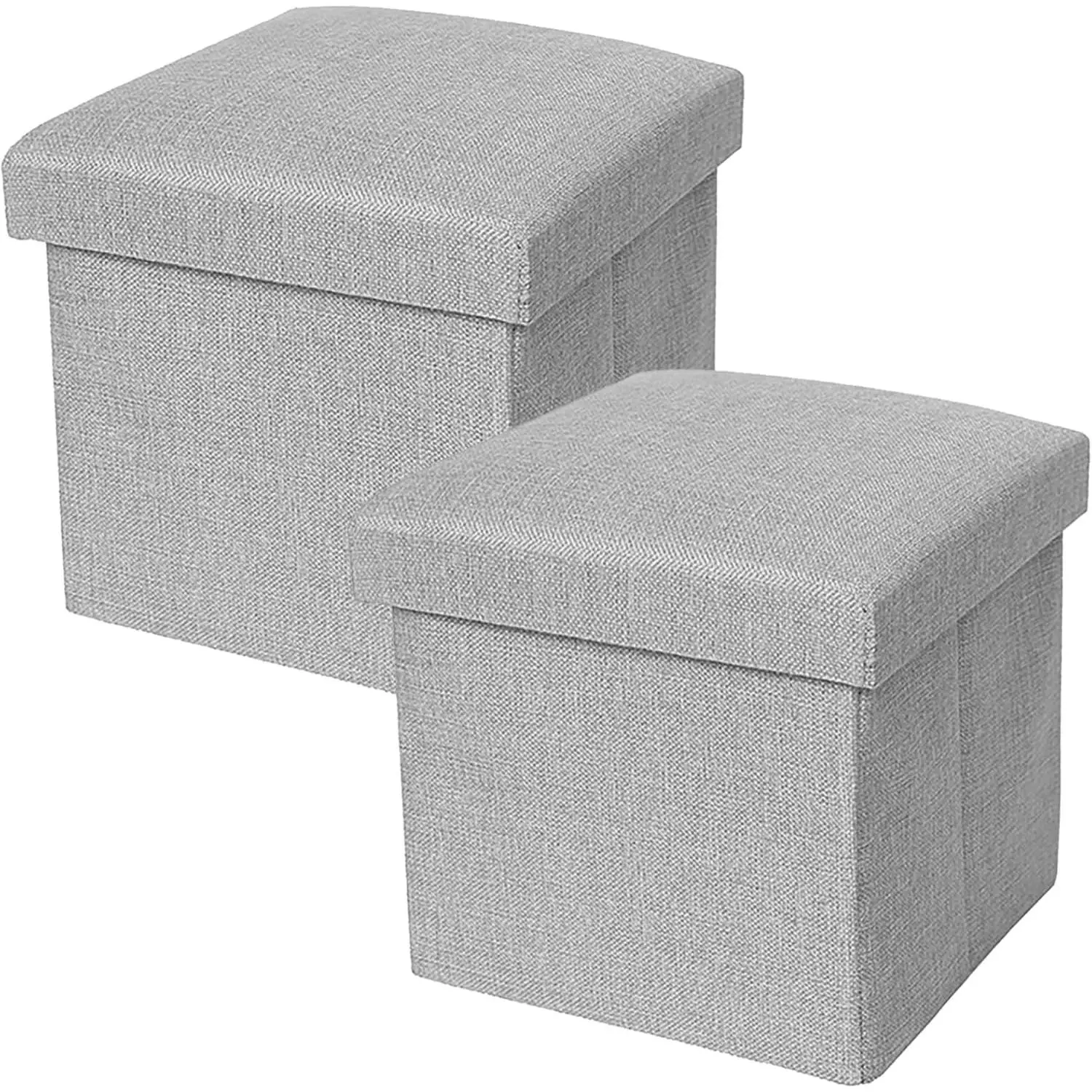 2 count Collapsible Storage Boxes with, Multi-Functional Storage Box, Ideal for Cloths, Toys, Photos, Keepsakes, Greeting Cards, Grey, 10 Inch