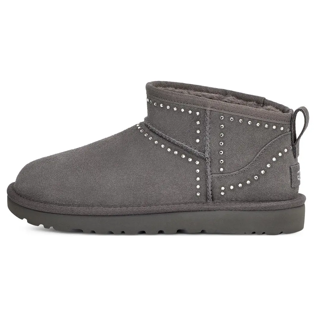 UGG Classic Ultra Mini Bling Suede Warm Non-Slip Fur Lined Ankle Snow Boots 1119871-CHRC
