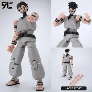 9L 3D Printed Poseable Articulated Humanoid Model - Grey Robe, Collectible Gifts, Art Toy Collecting, Approximately 14 cm/5.5 Inches, Free Accessories, Stress Relief Desk Ornament, In-Stock Action & Toy Figure