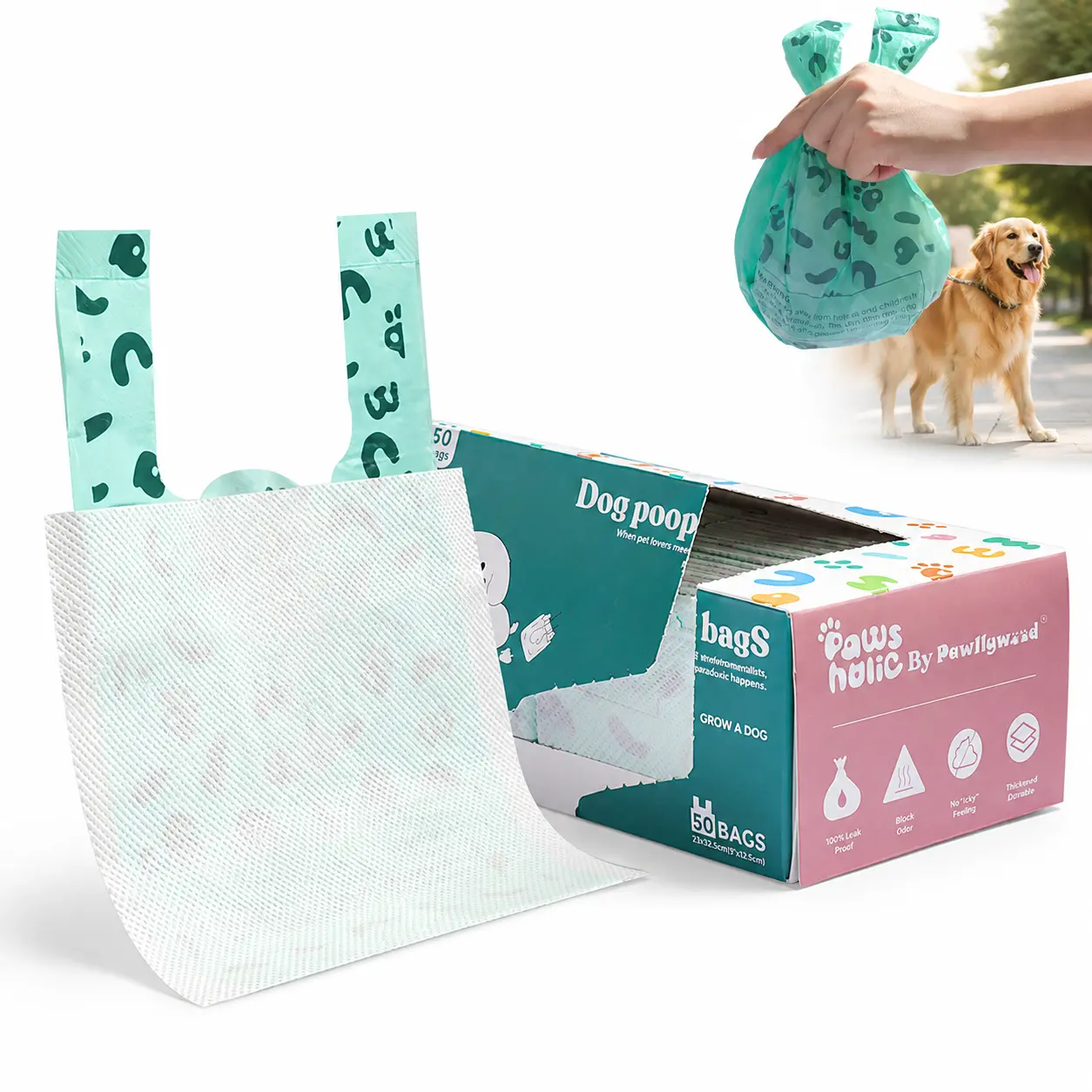 Dog Poop Bags, Double Layer Extra Thick Pet Waste Bags, Helps Lock in Odors, Leak Proof Portable Bags for Dog Walking Essentials, poobags