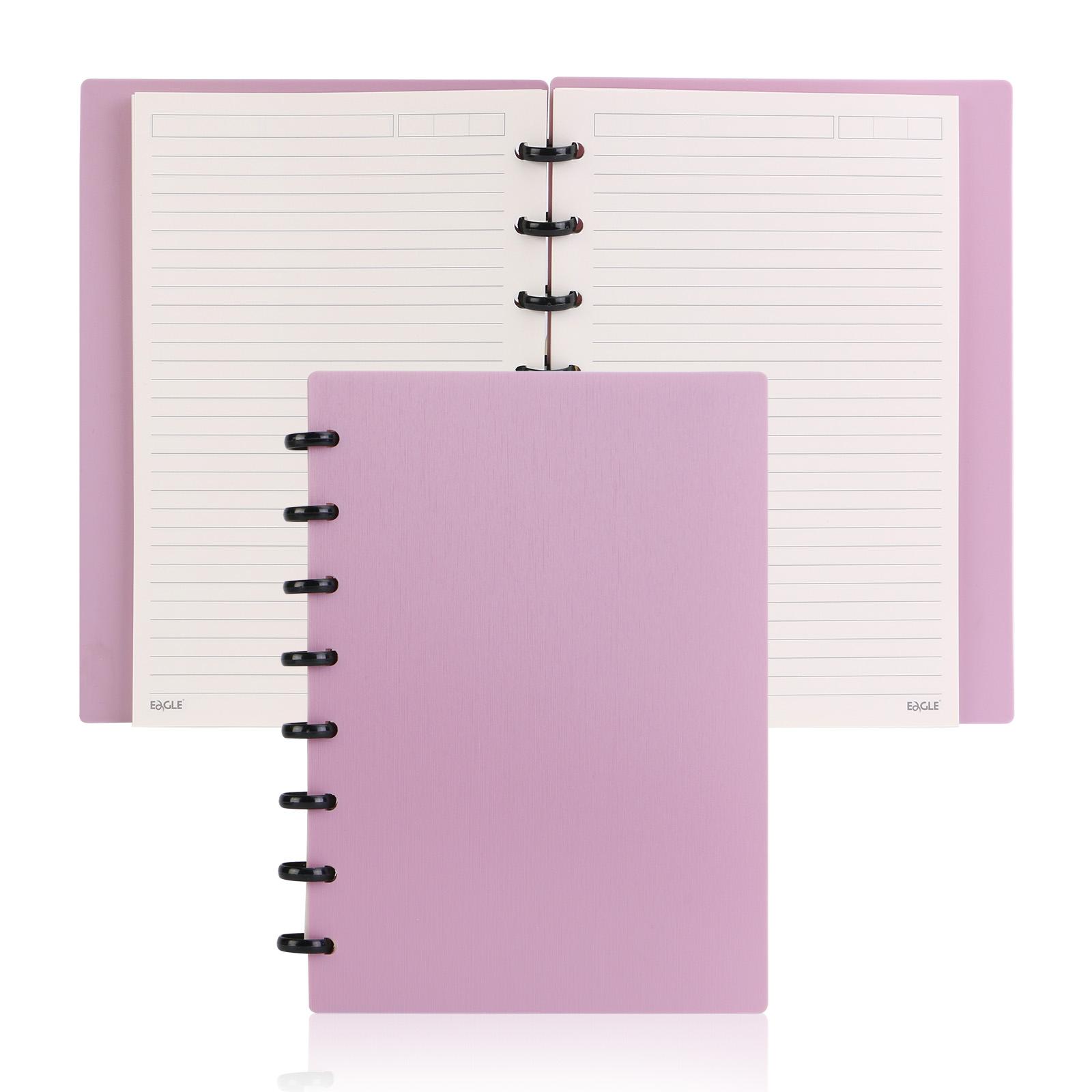 Discbound Notebook, Refillable Notebook, Durable Poly Material Cover, 60 Sheets Lined Pages, A5 Sizes - for Notes and Plans | Ideal Notebook for Students and Office Workers