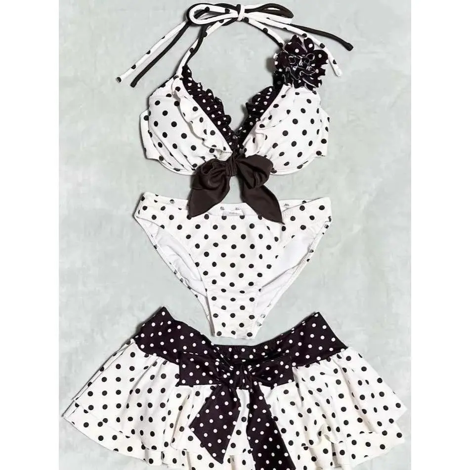 Y2k Fairy Sweet High Waist Swimwear Set Split Bikini Set for Women Print Trendy Chic Beach Vacation Summer Party 2026 Fashion