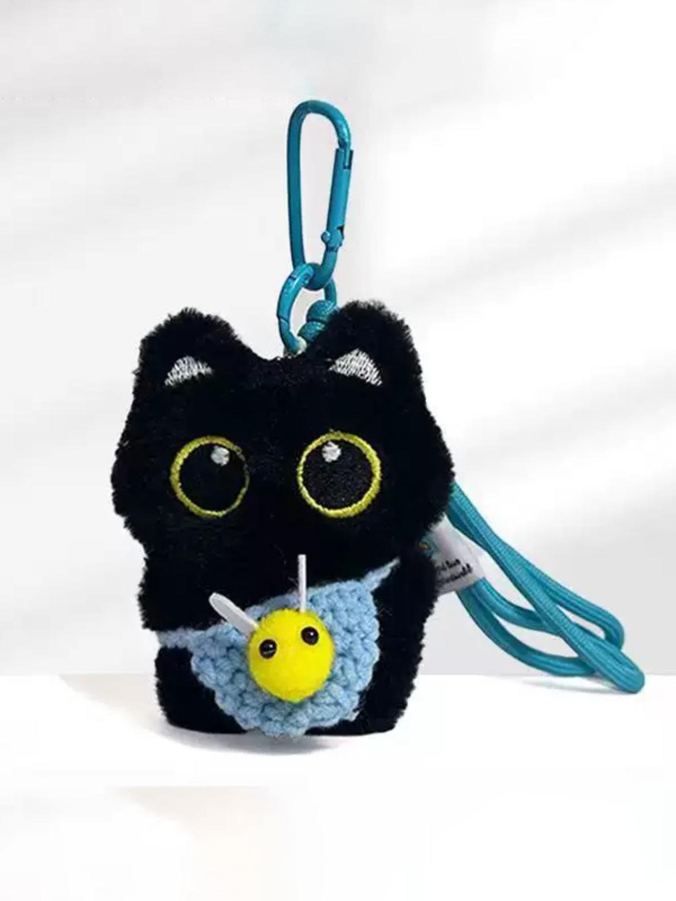 Cute Cat Design Keychain, Punk Style Plush Pendant Keychain for Women & Men, Fashion Accessories for Daily Use, Trendy All-match & Exquisite Keychain for Birthday Gift, Fuzzy Keychain, Stylish Keychain