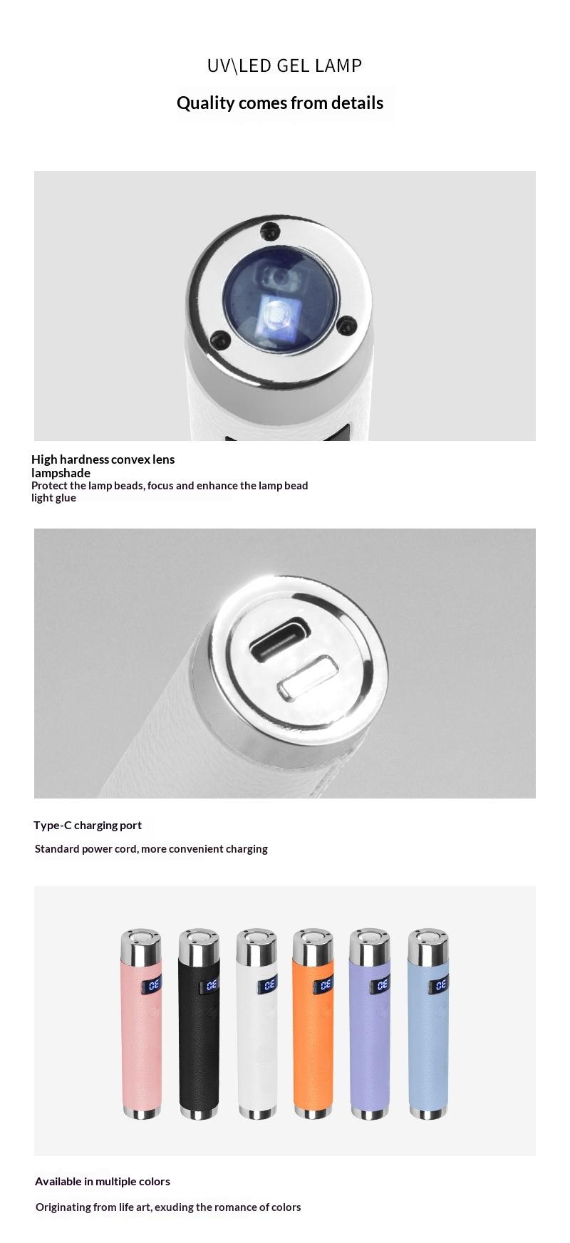 Nail straight light intelligent touch sensing nail sticker quick drying nail sticker diamond curing light straight light portable light bracket Fast LED Dryer with Timer