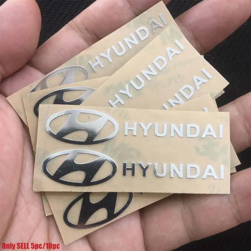 Car Badge 3D Metal Creative Stickers, Waterproof Decoration Decal, for Hyundai I20 I30 Elantra Kona Sonata Tucson N Line
