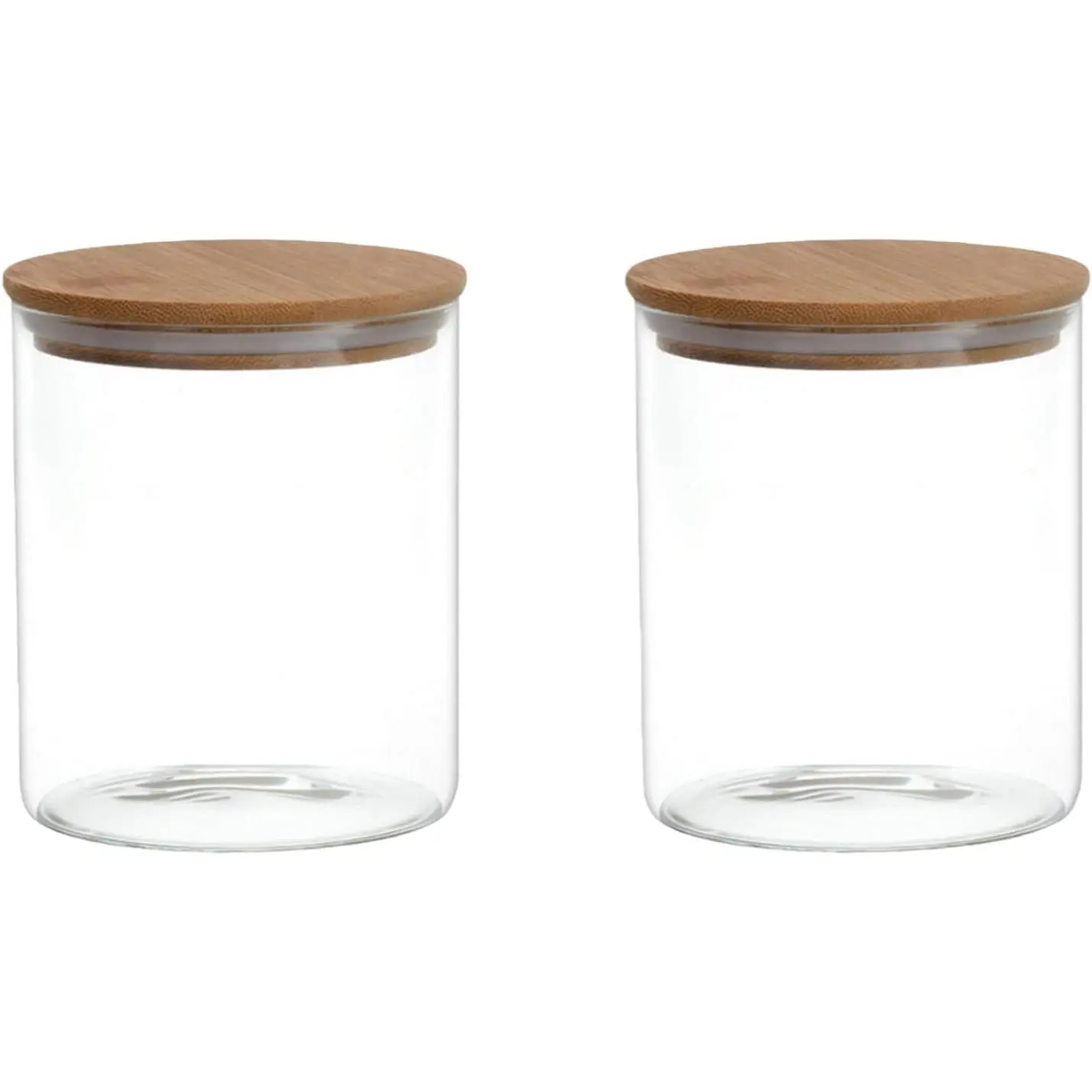 Pack of 2 6.7oz(200ml) Clear Glass  Storage Jar  Canister Containers with Airtight Seal  Lid Bulk  Coffee Bean Jar Cookies Flour Sugar Candy  Container
