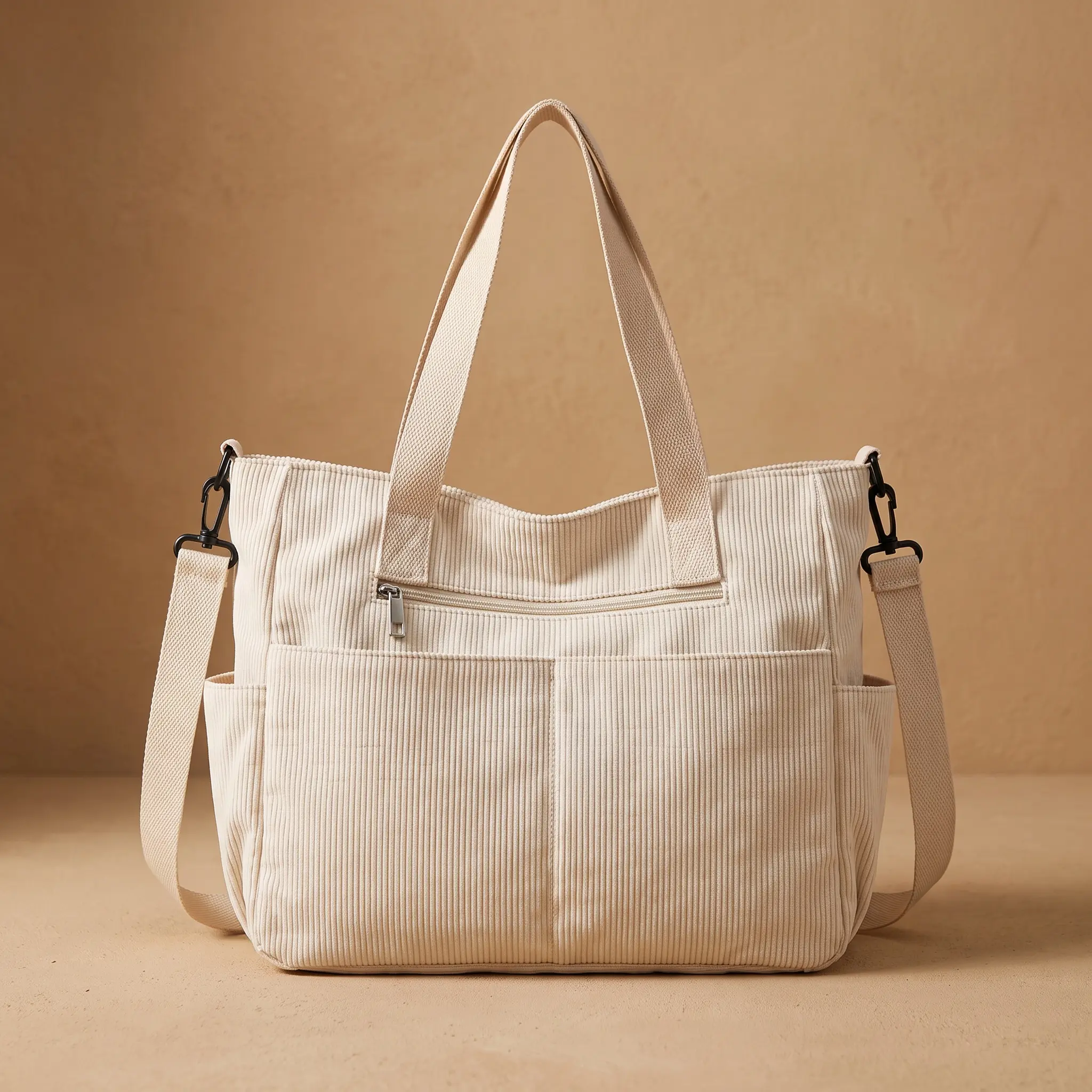 Corduroy Tote Bag For Women Large Capacity Shoulder Bag Soft Casual Crossbody Travel Commuter Everyday Essential Off White Coffee Khaki Black travelessentials