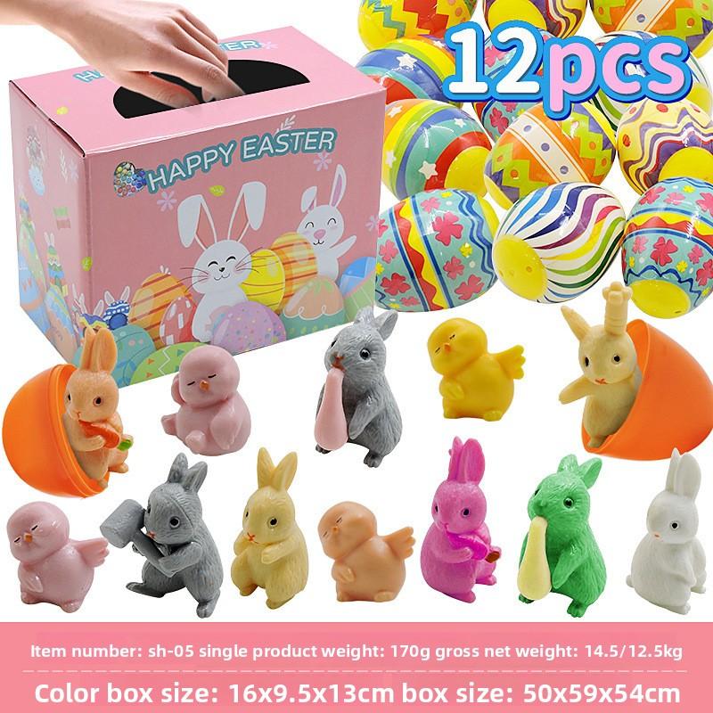 New Easter Egg Toys: Printed Plastic Open-Ended Eggs, DIY Bunny Capsule Toys, Easter Gifts