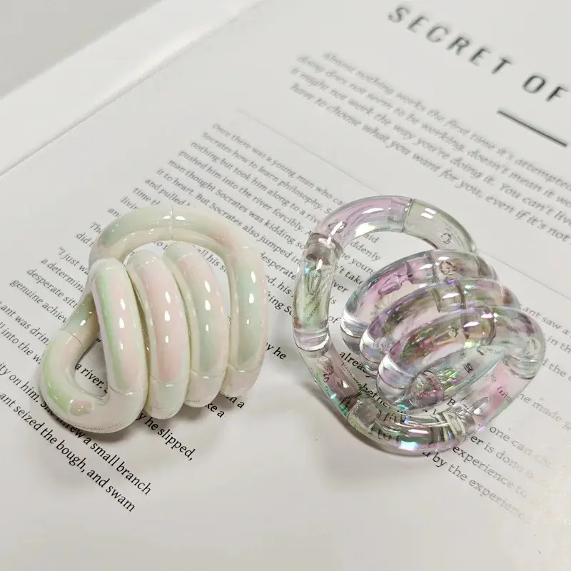 Stress Relief Toy Electroplated Twist Rainbow Milk White Toy for Focus Anxiety Addiction Quitting, Metal Finger Fidget Toy
