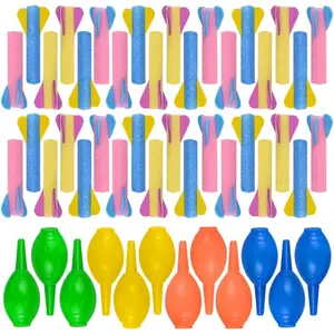 Foam Rocket Launchers, 36 Rockets and 12 Squeeze Launchers, Assorted Colors, High Flying, Fun Summer Outdoor, Birthday, Great Goodie Bag Filler, Party Favors Prizes, Easter Toys for Kidsfidget toys