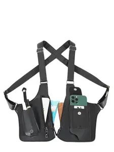 Adjustable Tactical Chest Bag, Unisex PU Leather Shoulder Bag, Anti-Theft Outdoor Gear, Perfect Christmas Gift, Sporty Style