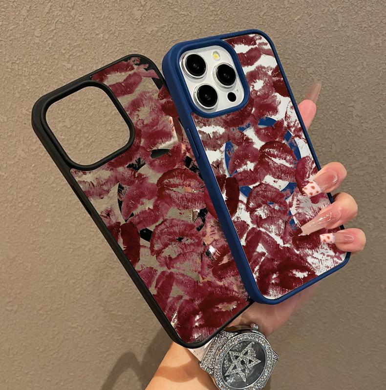 Multi-Functional Magnetic Case for iPhone11/12/13/14/15/16/17/promax Lipstick Kiss Prints MagSafe Ready, Anti-Fall,Ultra-Thin Design |   Perfect for Everyday Use