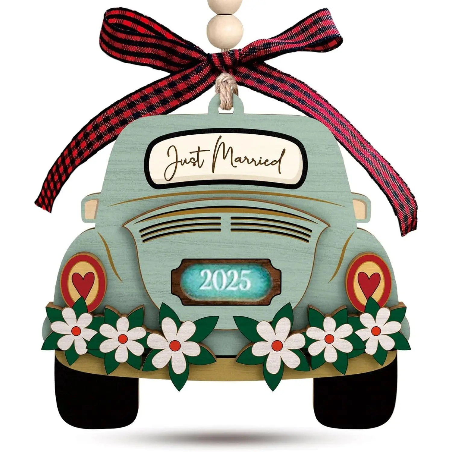 Wedding  for Couples 2025 - Housewarming Gifts,  , Bride, Future Mr and Mrs - Bridal Shower   Decor -  House  Beginning- Wooden   Ornament (2025  Car04)