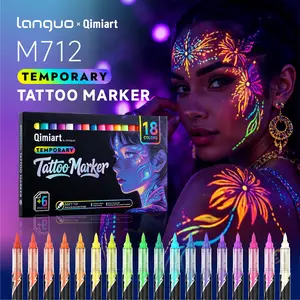 Direct Liquid Soft Tip UV Fluorescent Marker Pens, Self-Luminous Night Glow Pens, Waterproof, Fast-Drying, Bright Colors, Party Art Supplies