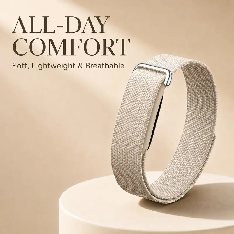 Looped Nylon Replacement Strap Compatible with Google Fitbit Air Series, Soft Breathable Lightweight Adjustable Hook-and-Loop Sports Wristband for Men and Women, Smartwatch Accessories, Smart Watch Straps