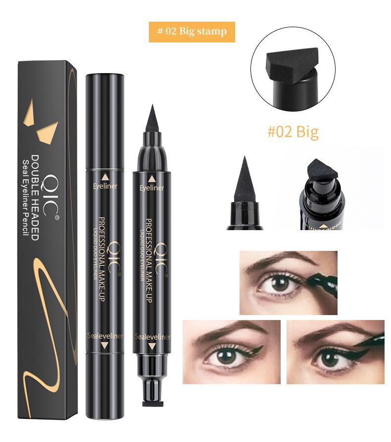 QIC 2-in-1 Stamp Eyeliner Pen | Waterproof & Smudge-Proof | Long-Lasting Winged Eye Makeup