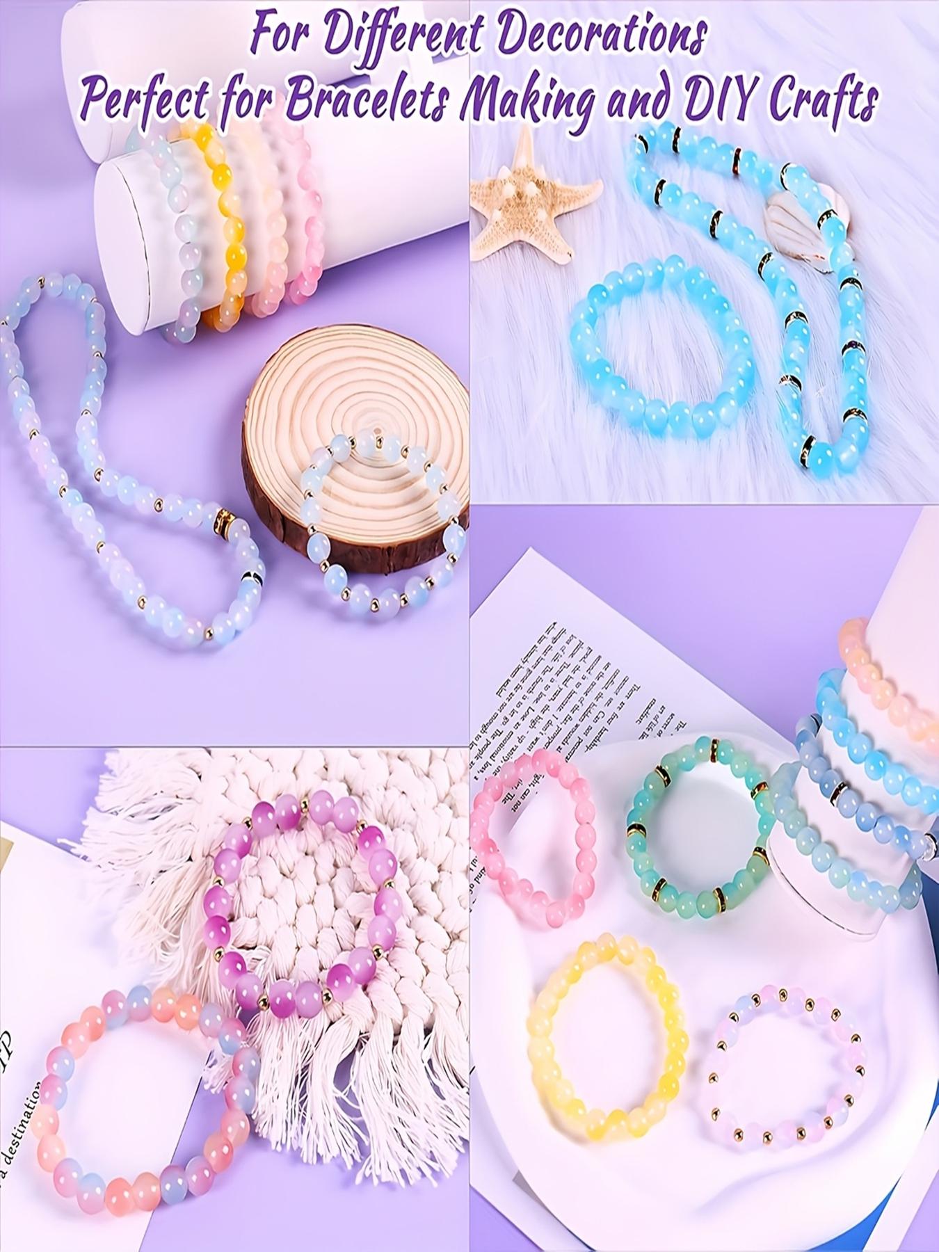 360pcs 24-Color Crystal Glass Beads Jewelry Making Kit, Round Party Style Beads for DIY Bracelets, Beading Starter Crafts Gift