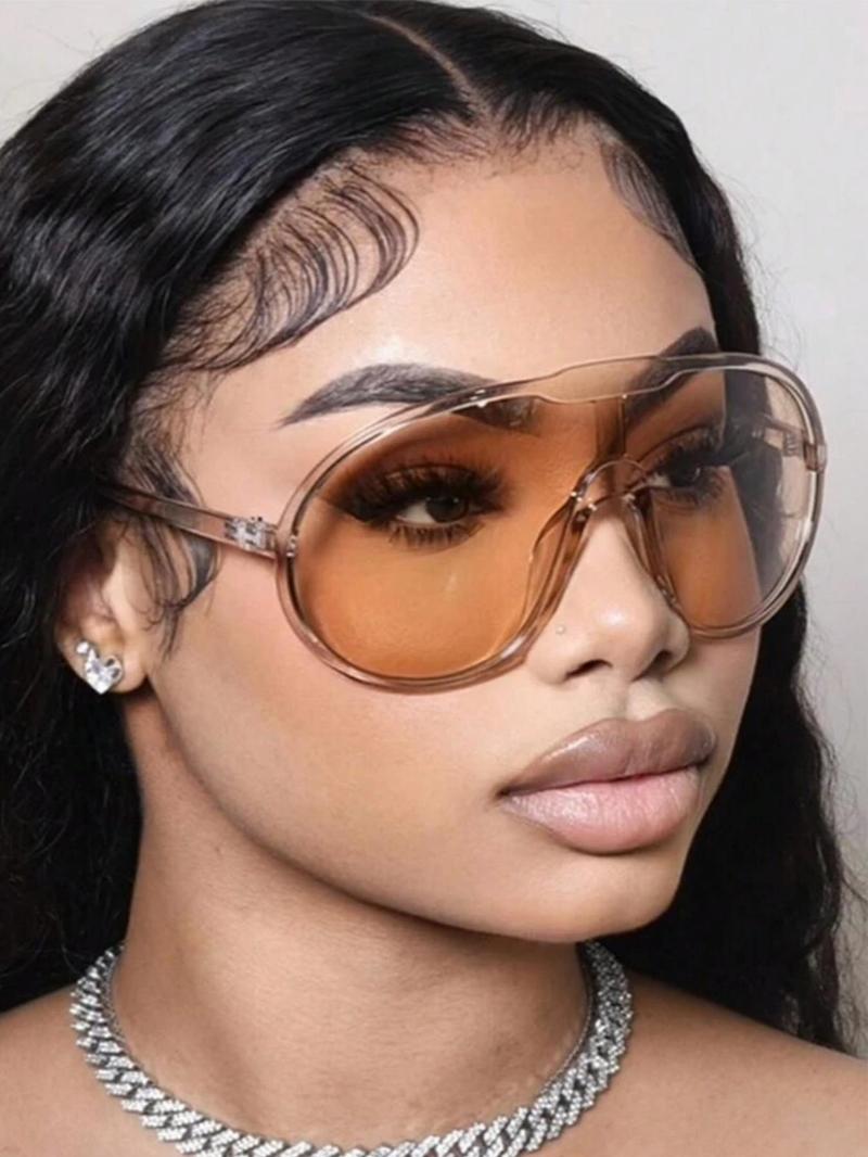 Women's Fashionable Plain Color Sunglasses, Trendy Casual Sunglasses for Everyday Use, Fashion Accessories for Outdoor Activities, Stylish Glasses, Tinted Lens Sunglasses