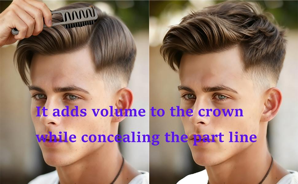 Texture Comb for Men’s Hair! Dual-Sided Wide & Fine Teeth for Volume, Fluffy Styles & Root Lift. Non-Slip Travel Comb for Guys,Toothed Hair Comb, Men's Volumizing Texture Comb, Maximum Root Lift Tool, ABS Plastic Non-Slip