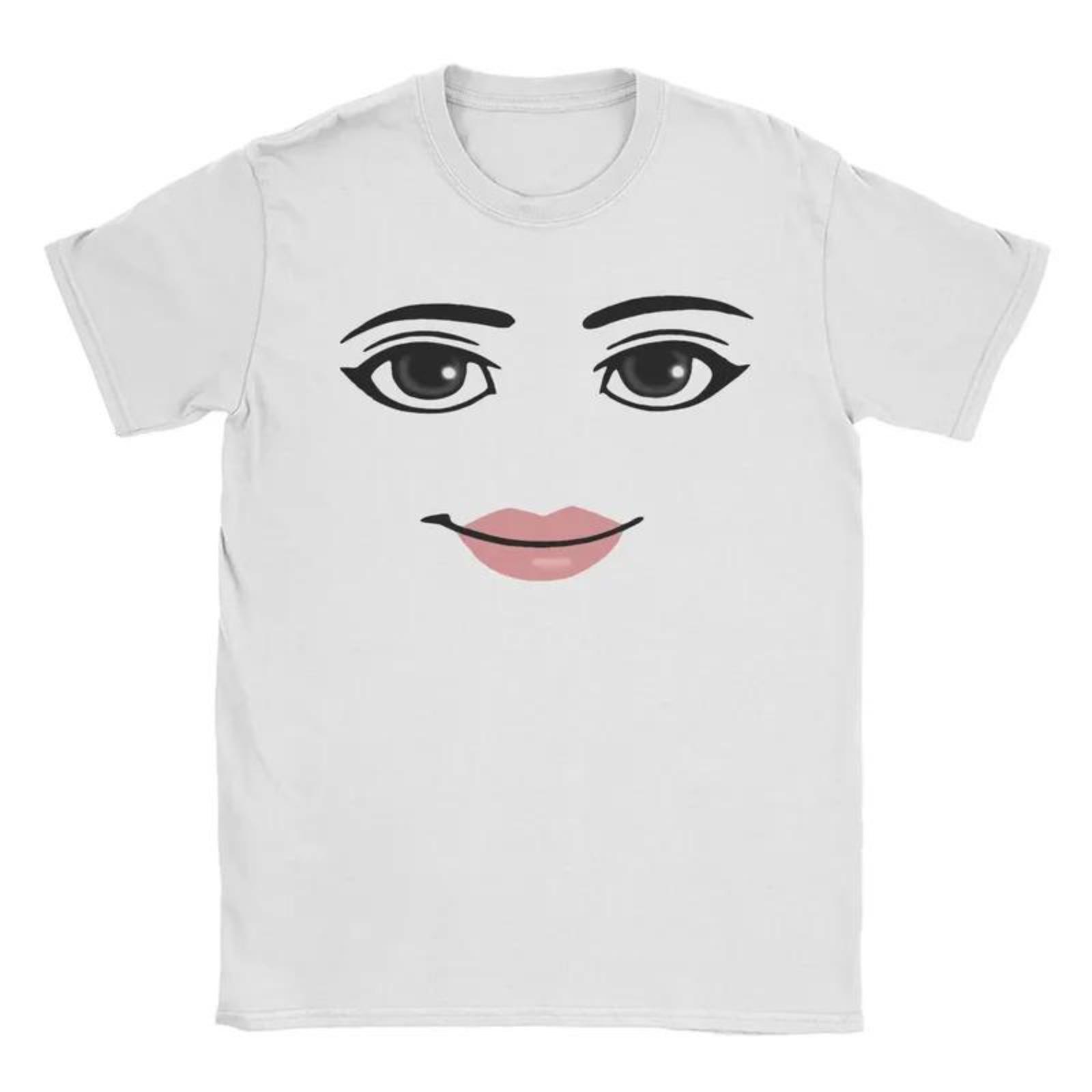 TeeBox Store Roblox Woman Face Game Graphic T-Shirt Soft Breathable Cotton Fabric All-Season Wear Aesthetic Novelty Robot Gamer Gift Casual Top - Womenswear