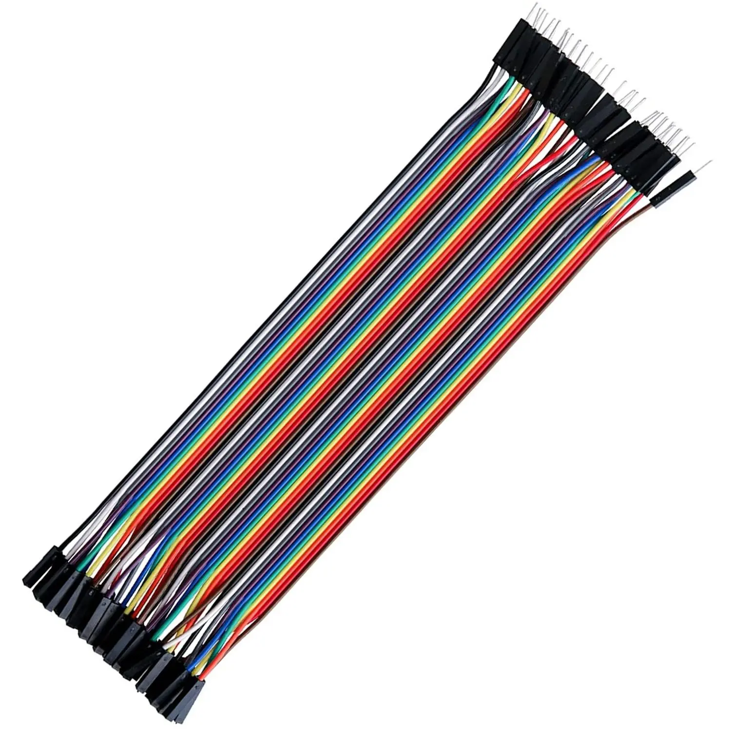 40 count 20 cm (8 inch) Female to Male Multicolored Dupont Wire Breadboard Jumper Ribbon Cables Compatible with Arduino DIY STEM Projects(F/M)