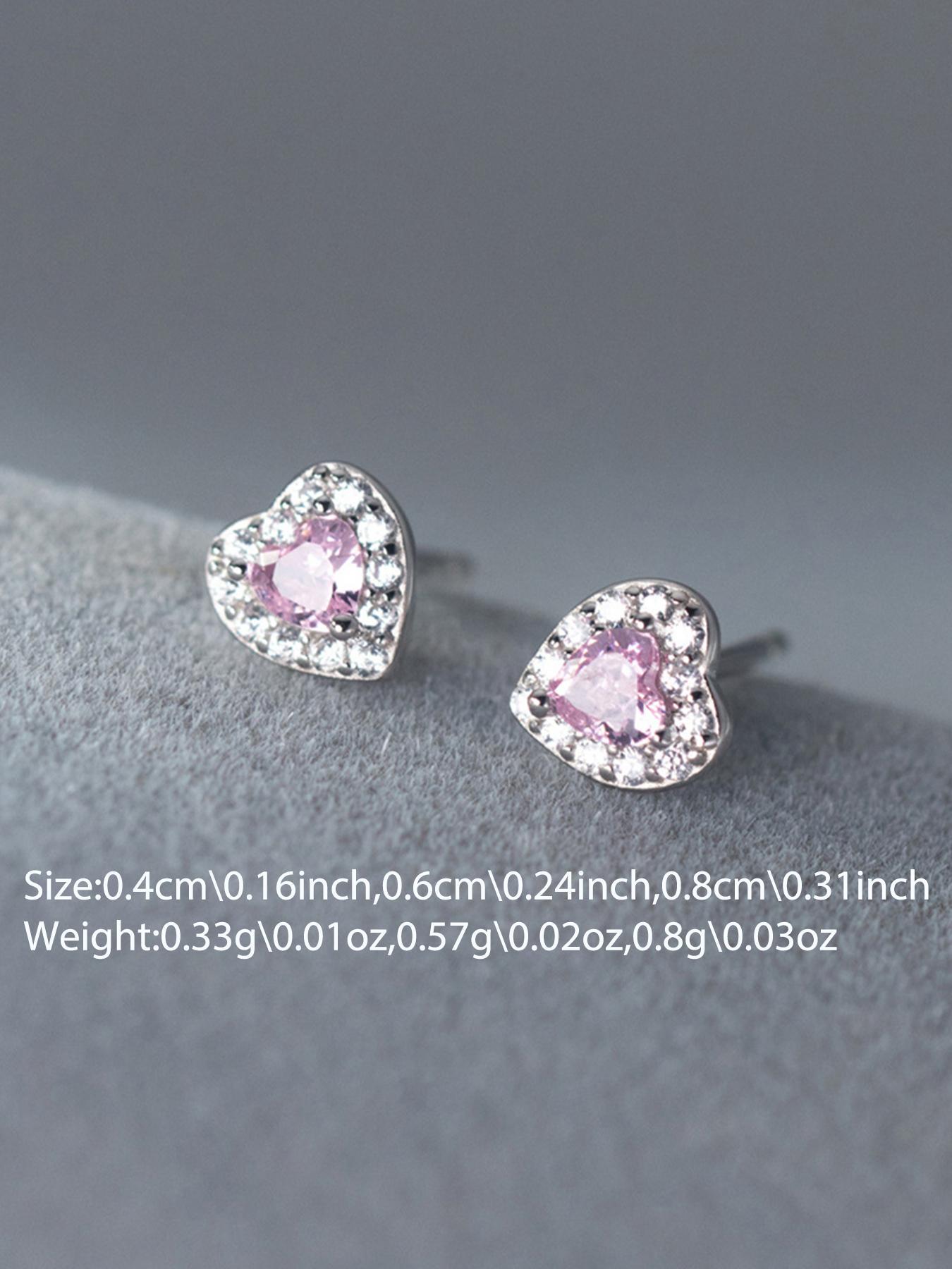925 Sterling Silver Fashionable Heart Shaped Earrings, Elegant Jewelry for Women, Daily Clothing Decor, Trendy All-match Jewelry for Birthday Gift, Stud Earrings Jewelry