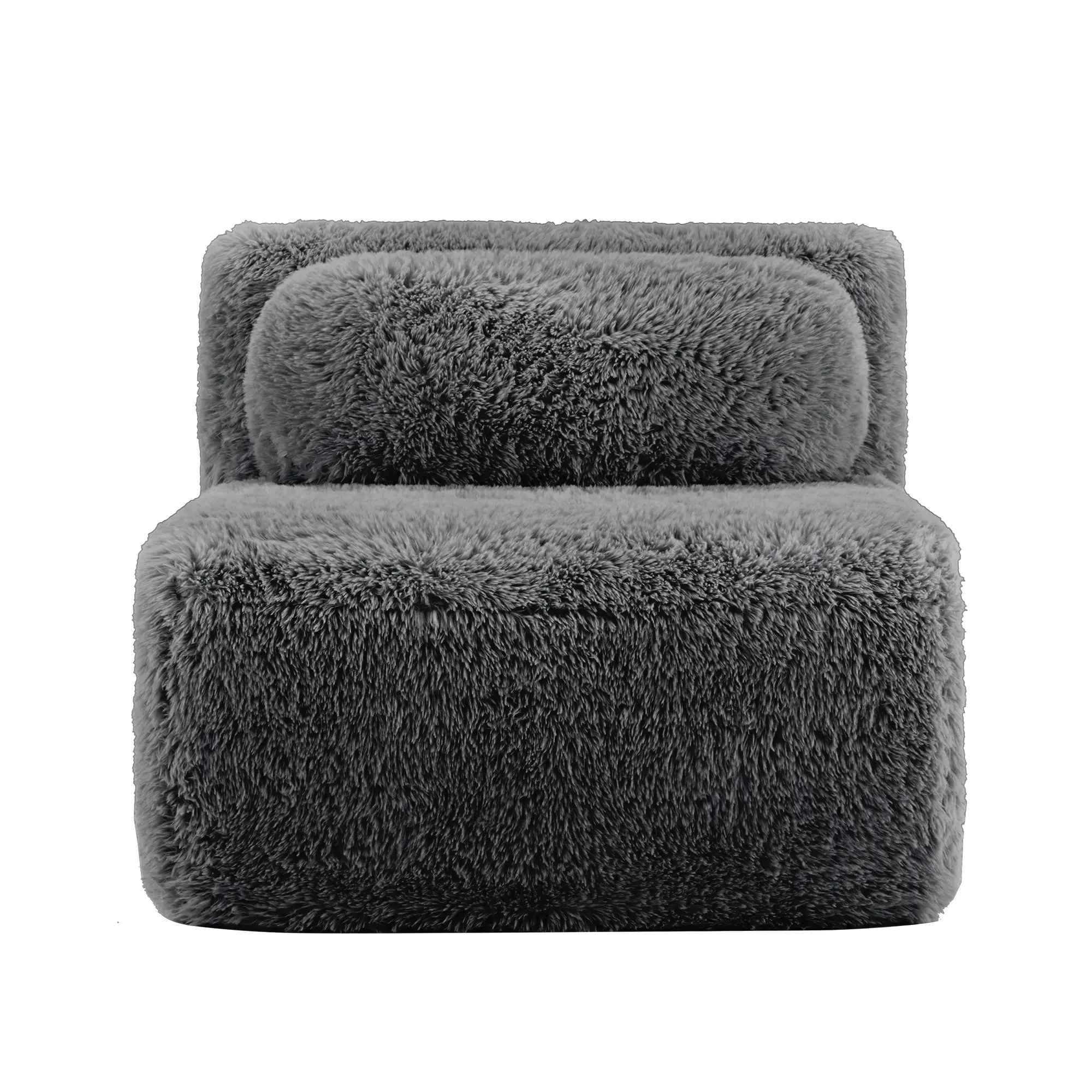 ARCH Modular Armless Sofa Single Seat with Pillow Plush Fabric Dark Grey 40.94Wx34.25Dx28.74H No Assembly Needed Non-Slip Base Living Room Couch Accent Chair, DARK GREY Color Options, Plush Material, 1 Seat Seat Count, Product Dimensions: 40.94 W x