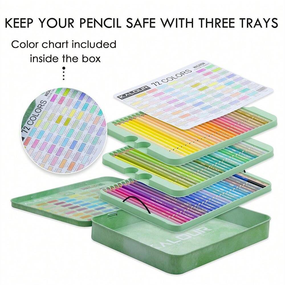 Colored Pencil Set, 50/72pcs/box Soft Core Oil Based Drawing Pencil Set, Art Supplies for School Dormitory Home Office