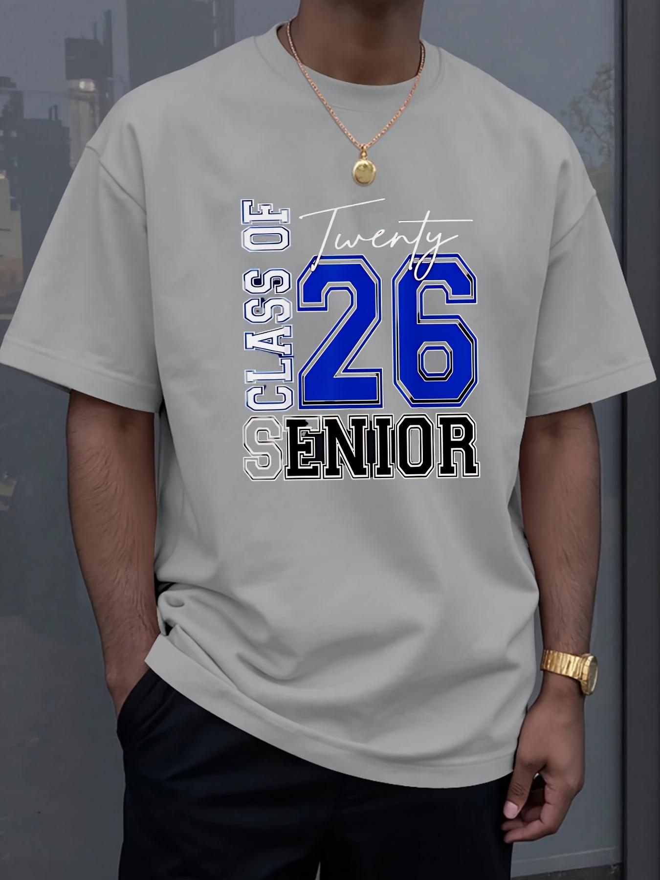 2026 Graduating Class T-Shirt: Celebrating My Final First Day of School & Graduation Gift with Striking Blue And White Typography Featuring The Number 26, Made from 180G Heavyweight Pure, Unisex Stylish Design