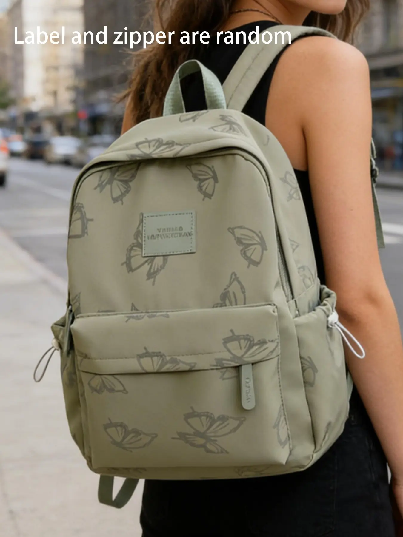 Lightweight Women's Backpack, Large Capacity, Butterfly Pattern, Casual Style, All Seasons, Perfect for Travel, Commute, Shopping, School （Label and zipper are random）