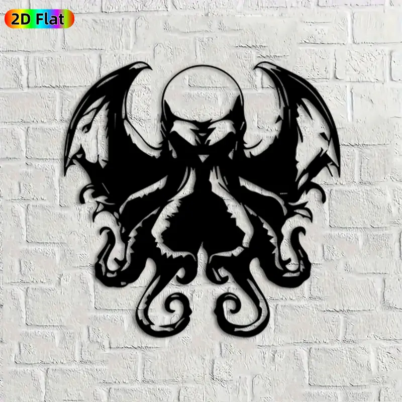 1pc Cthulhu Metal Wall Art, Mystical Cthulhu Statue Mural, Ideal Gift for Halloween, Gothic Theme Parties, Rust-Resistant Metal Wall Decor Wall Sculptures, Perfect for Living Room Walls & Garden Fences, Gothic Art Enthusiasts