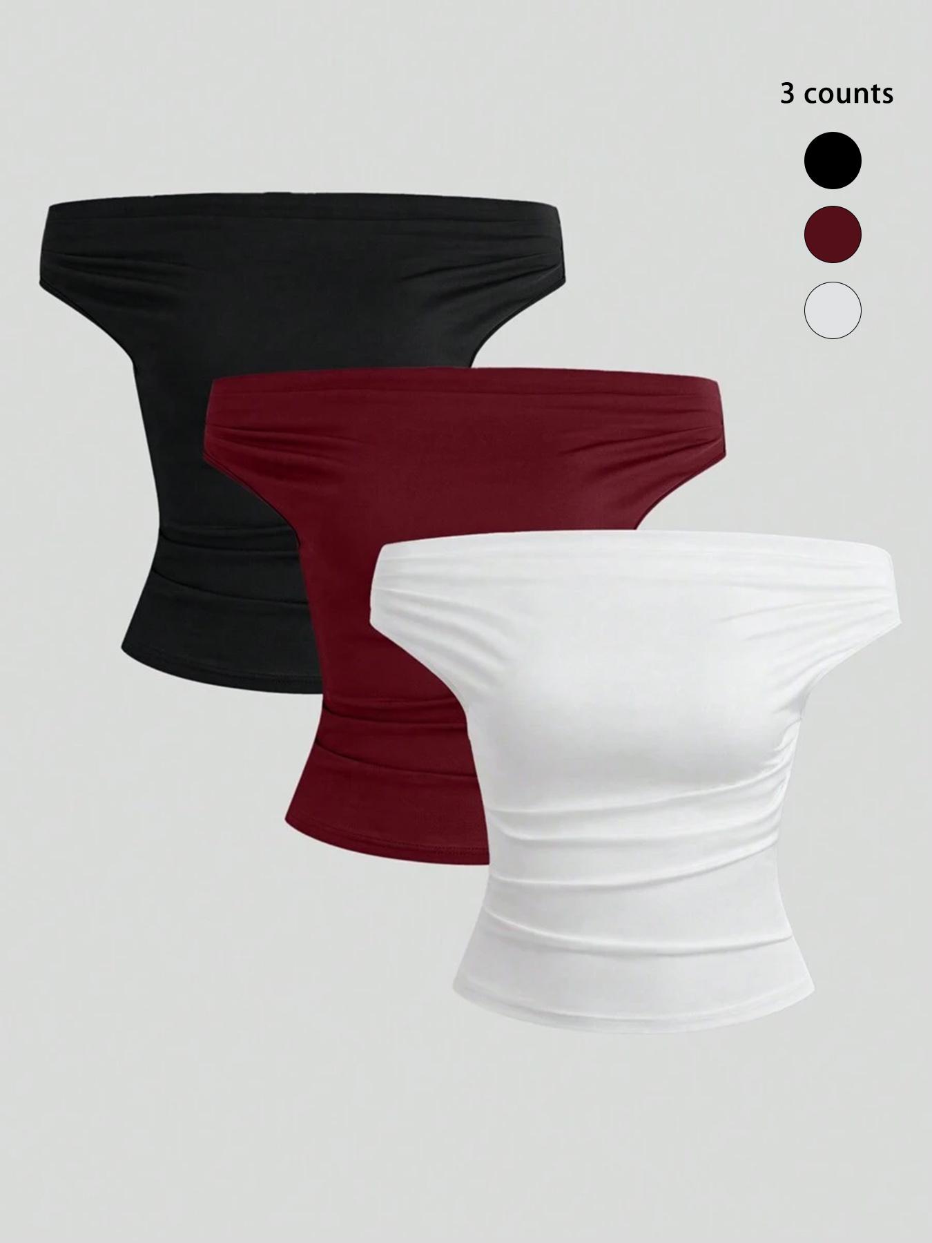 Women's Solid Off Shoulder Tee, Elegant Fashion Ruched Top for Daily Outdoor Wear, Ladies Clothes for All Seasons