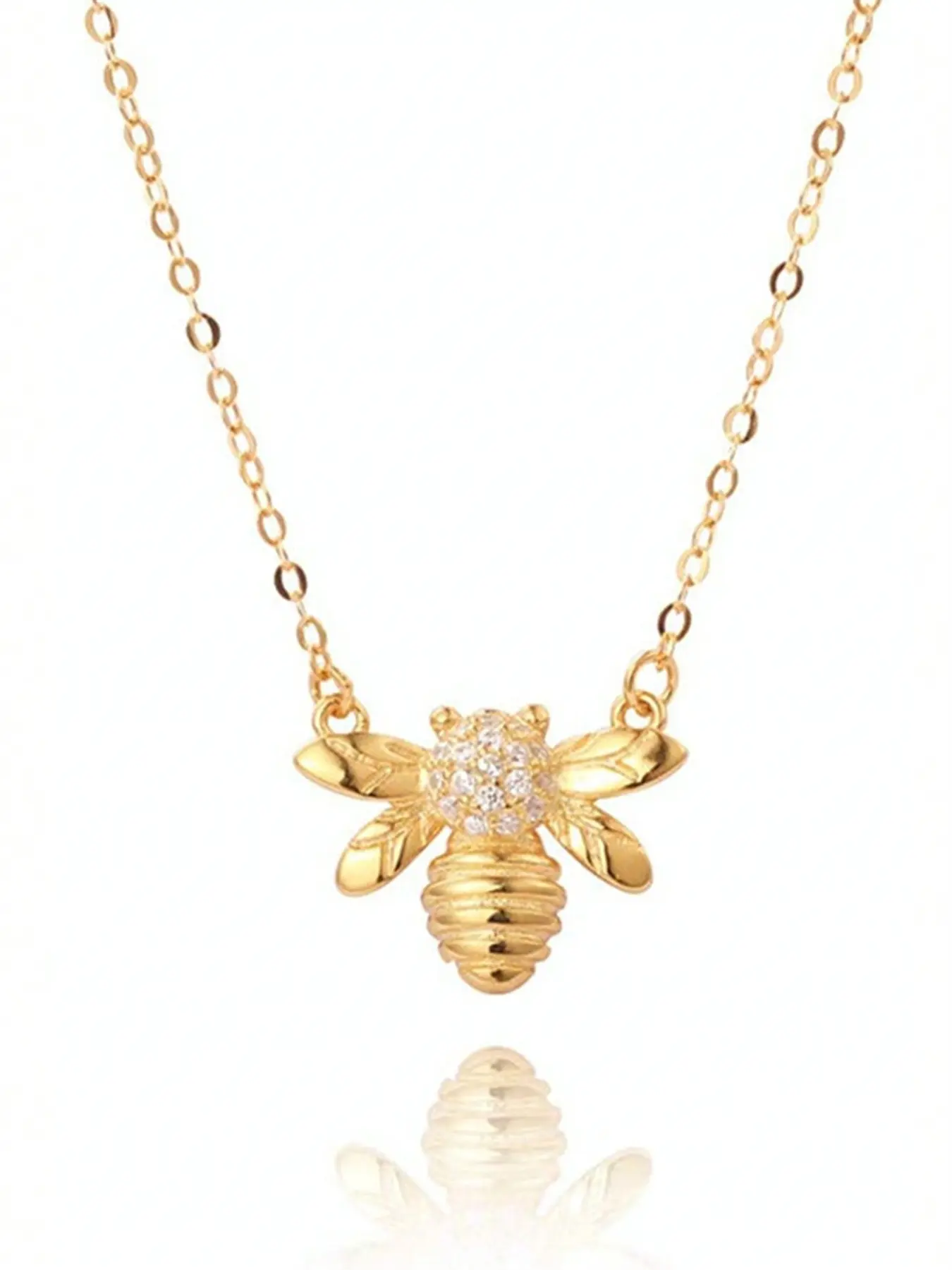 1 PC Pretty Cubic Zirconia Bee Necklace Pendant For Women Valentine's Day Gift Wedding Jewelry
