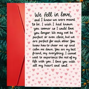 1pc Romantic Love Card Perfect for Couples Expressing Deep Feelings and Commitment Ideal for Anniversaries Weddings or Special Moments with Your Partner