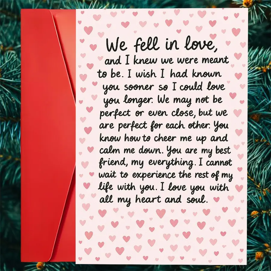1pc Romantic Love Card Perfect for Couples Expressing Deep Feelings and Commitment Ideal for Anniversaries Weddings or Special Moments with Your Partner