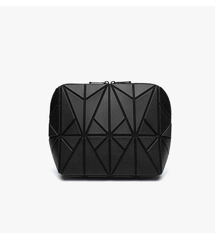 Diamond-shaped bag is super practical, large-capacity, and aesthetically pleasing. It is a storage bag for travel and commuting with a striped three-dimensional design, also suitable as a makeup bag