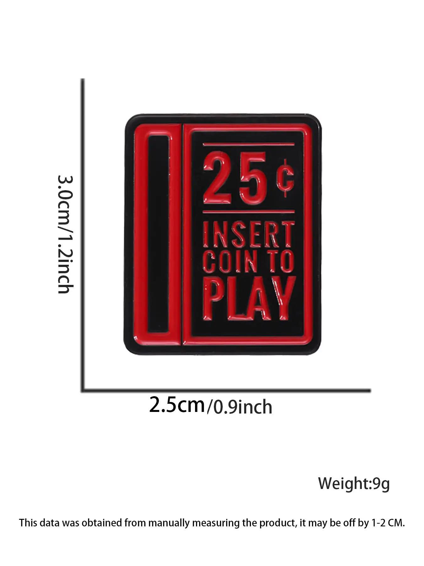 Insert Coin Design Brooch, Enamel Pin Suitable for Backpacks, Jeans, Scarves, Hats Decoration, Trendy All-match & Exquisite Brooch for Birthday Gift, Hat Pins